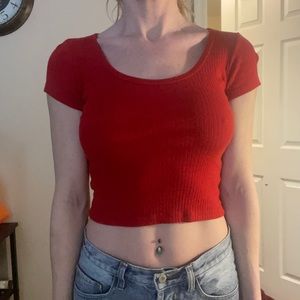 Brandy Melville O/S red cropped tee